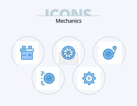 Ilustración de Mechanics Blue Icon Pack 5 Icon Design. . mechanics. . pump - Imagen libre de derechos