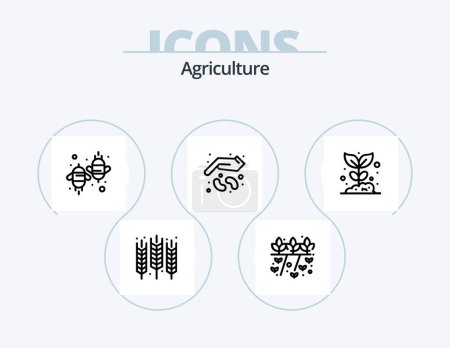 Illustration for Agriculture Line Icon Pack 5 Icon Design. . barn. grower. agriculture. straw - Royalty Free Image