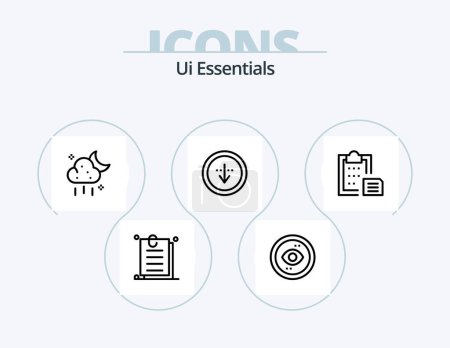 Illustration for Ui Essentials Line Icon Pack 5 Icon Design. download. direction. photography. wait. timer - Royalty Free Image