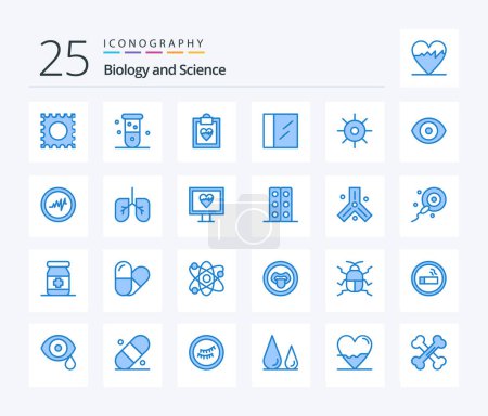 Illustration for Biology 25 Blue Color icon pack including eye. sun. medical. science. biology - Royalty Free Image