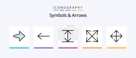 Ilustración de Symbols and Arrows Line Filled 5 Icon Pack Including . arrow. collapse. Creative Icons Design - Imagen libre de derechos