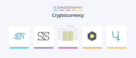 Téléchargez les illustrations : Cryptocurrency Flat 5 Icon Pack Including crypto. sibcoin. coin. crypto currency. coin. Creative Icons Design - en licence libre de droit