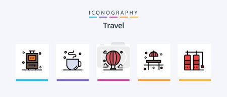 Illustration for Travel Line Filled 5 Icon Pack Including navigation. gps. sky. app. relax. Creative Icons Design - Royalty Free Image