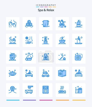 Téléchargez les illustrations : Creative Spa And Relax 25 Blue icon pack  Such As shower. hotel. spa. bath. towel - en licence libre de droit