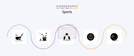 Ilustración de Sports Glyph 5 Icon Pack Including ball. finger. game. exercise. hand - Imagen libre de derechos