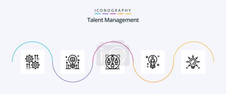 Téléchargez les illustrations : Talent Management Line 5 Icon Pack Including solution. bulb. idea. family. group - en licence libre de droit