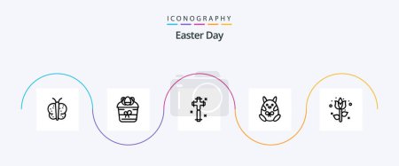 Illustration for Easter Line 5 Icon Pack Including decoration. baby. plant. easter. easter - Royalty Free Image