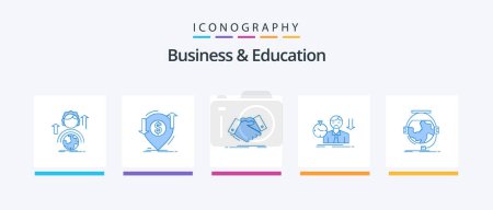 Ilustración de Business And Education Blue 5 Icon Pack Including fail. business. money. agreement. hand shake. Creative Icons Design - Imagen libre de derechos