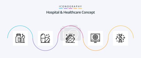 Illustration for Hospital and Healthcare Concept Line 5 Icon Pack Including . chromosome. genome - Royalty Free Image