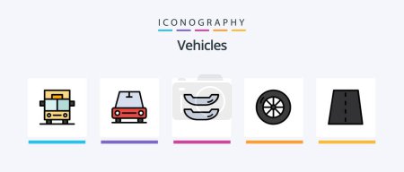 Illustration for Vehicles Line Filled 5 Icon Pack Including . parking. . Creative Icons Design - Royalty Free Image