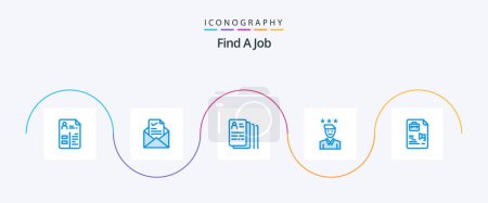 Ilustración de Find A Job Blue 5 Icon Pack Including path. growth. good. career. search - Imagen libre de derechos