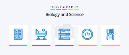 Illustration for Biology Blue 5 Icon Pack Including physics. dna. chemistry. biology. chemistry. Creative Icons Design - Royalty Free Image