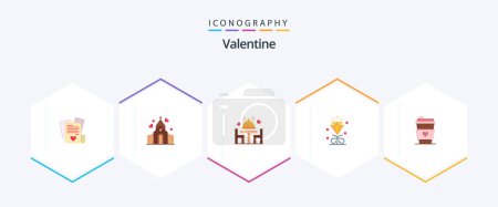 Ilustración de Valentine 25 Flat icon pack including love. love. arch. day. valentine - Imagen libre de derechos