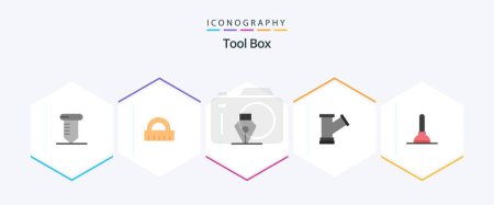 Illustration for Tools 25 Flat icon pack including . tool. tool. toilet. water - Royalty Free Image