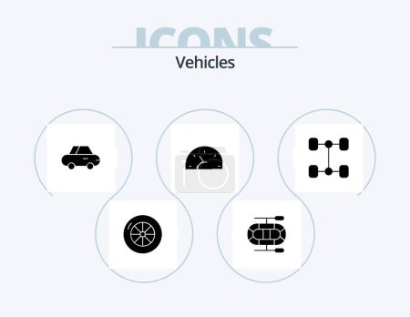 Téléchargez les illustrations : Vehicles Glyph Icon Pack 5 Icon Design. . car. vehicles - en licence libre de droit