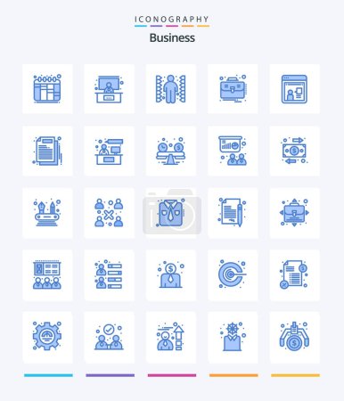 Illustration for Creative Business 25 Blue icon pack  Such As working. online. maze. consulting. case - Royalty Free Image