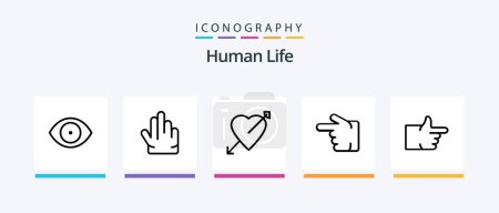 Ilustración de Human Line 5 Icon Pack Including . thumbs up. forefinger. like. human. Creative Icons Design - Imagen libre de derechos