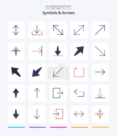 Illustration for Creative Symbols & Arrows 25 Flat icon pack  Such As arrow. end. arrow. arrow. home - Royalty Free Image