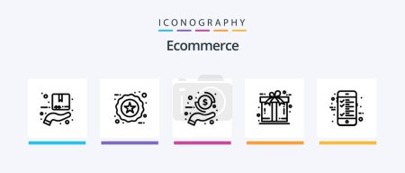 Illustration for Ecommerce Line 5 Icon Pack Including shipping. delivery. shopping. store. checkout. Creative Icons Design - Royalty Free Image