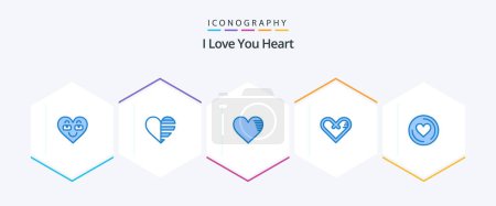 Ilustración de Heart 25 Blue icon pack including like. heart. lines. report. like - Imagen libre de derechos