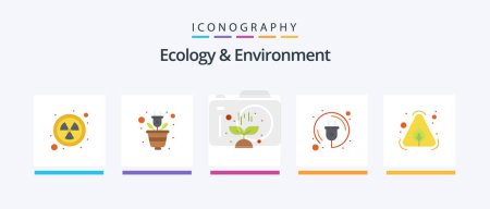 Illustration for Ecology And Environment Flat 5 Icon Pack Including garbage. plug. nature. green. electricity. Creative Icons Design - Royalty Free Image