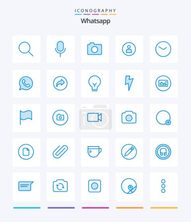 Illustration for Creative Whatsapp 25 Blue icon pack  Such As watch. ui. camera. basic. man - Royalty Free Image