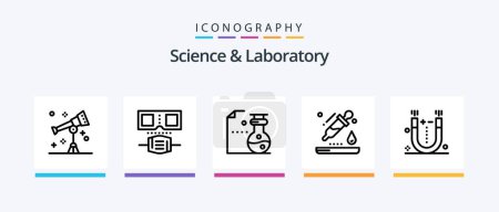 Illustration for Science Line 5 Icon Pack Including golden ratio. pipette. biology. dropper. search. Creative Icons Design - Royalty Free Image