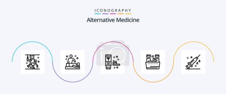 Ilustración de Alternative Medicine Line 5 Icon Pack Including medical. wellness. ecology. spa. beauty - Imagen libre de derechos