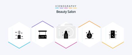 Ilustración de Beauty Salon 25 Glyph icon pack including beauty. health. close salon. fashion. beauty - Imagen libre de derechos