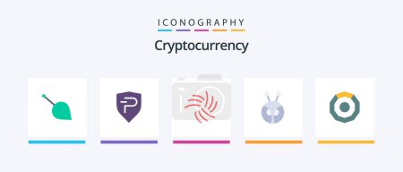 Illustration for Cryptocurrency Flat 5 Icon Pack Including komodo. crypto. crypto currency. coin. crypto currency. Creative Icons Design - Royalty Free Image
