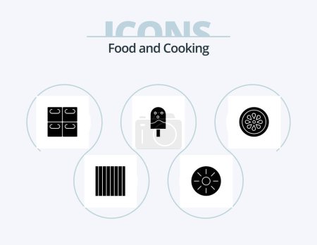 Téléchargez les illustrations : Food Glyph Icon Pack 5 Icon Design. lemon. eat. seafood. drink. food - en licence libre de droit