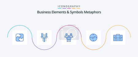 Téléchargez les illustrations : Business Elements And Symbols Metaphors Blue 5 Icon Pack Including backpack. approved. download. tick. communication - en licence libre de droit