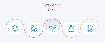 Ilustración de Jewellery Blue 5 Icon Pack Including gold. earring. diamond. gift. jewelry - Imagen libre de derechos