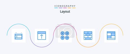 Téléchargez les illustrations : Layout Blue 5 Icon Pack Including layout. bricks layout. layout. ux. layout - en licence libre de droit
