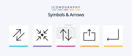 Ilustración de Symbols and Arrows Line Filled 5 Icon Pack Including . arrow. start. Creative Icons Design - Imagen libre de derechos