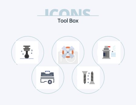 Illustration for Tools Flat Icon Pack 5 Icon Design. spray. bottle. car. wrench. tools - Royalty Free Image