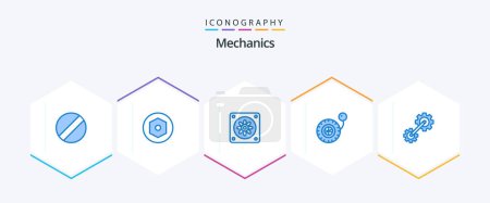 Illustration for Mechanics 25 Blue icon pack including . pump. . engineering - Royalty Free Image
