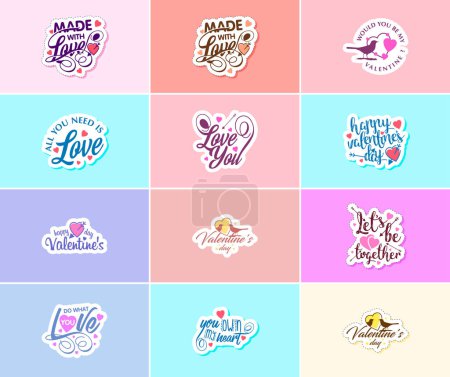 Ilustración de Valentine's Day Graphics Stickers to Share Your Love and Affection - Imagen libre de derechos