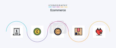 Illustration for Ecommerce Line Filled Flat 5 Icon Pack Including e commerce. product. commerce. package. deliver - Royalty Free Image