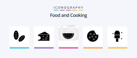 Ilustración de Food Glyph 5 Icon Pack Including . watermelon. ice. Creative Icons Design - Imagen libre de derechos