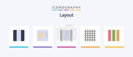 Ilustración de Layout Flat 5 Icon Pack Including web design. column. flow. streamline. layout. Creative Icons Design - Imagen libre de derechos