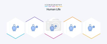 Illustration for Human 25 Blue icon pack including electricity. avatar. human. umbrella. human - Royalty Free Image