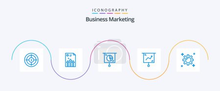 Ilustración de Business Marketing Blue 5 Icon Pack Including finance. business. graph. trade. marketing - Imagen libre de derechos
