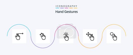 Illustration for Hand Gestures Line 5 Icon Pack Including hand. gesture. click. finger. hand - Royalty Free Image