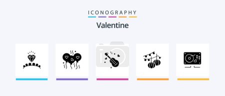 Téléchargez les illustrations : Valentine Glyph 5 Icon Pack Including song. love. bloone. day. valentine. Creative Icons Design - en licence libre de droit