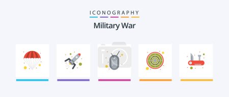Illustration for Military War Flat 5 Icon Pack Including knife. war. army. solider. military. Creative Icons Design - Royalty Free Image