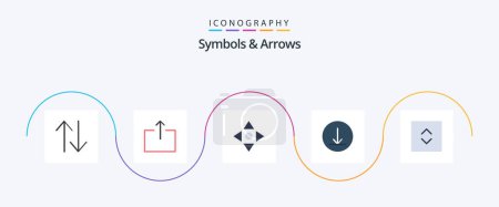 Illustration for Symbols and Arrows Flat 5 Icon Pack Including . navigate. enlarge - Royalty Free Image