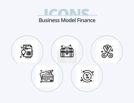 Téléchargez les illustrations : Finance Line Icon Pack 5 Icon Design. invention. certificate. rate. payment. credit - en licence libre de droit