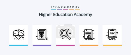 Ilustración de Academy Line 5 Icon Pack Including study. geography. education. education. search. Creative Icons Design - Imagen libre de derechos