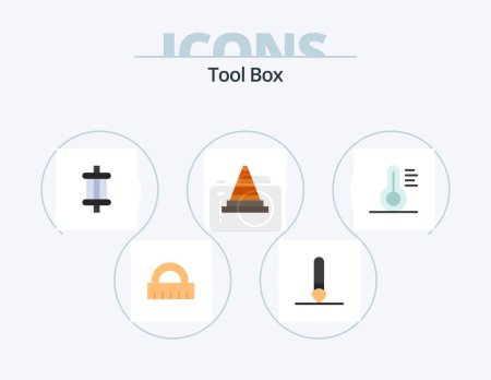 Ilustración de Tools Flat Icon Pack 5 Icon Design. . thermometer. components. medical. signaling - Imagen libre de derechos